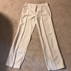 JCrew linen/khaki wide leg pants